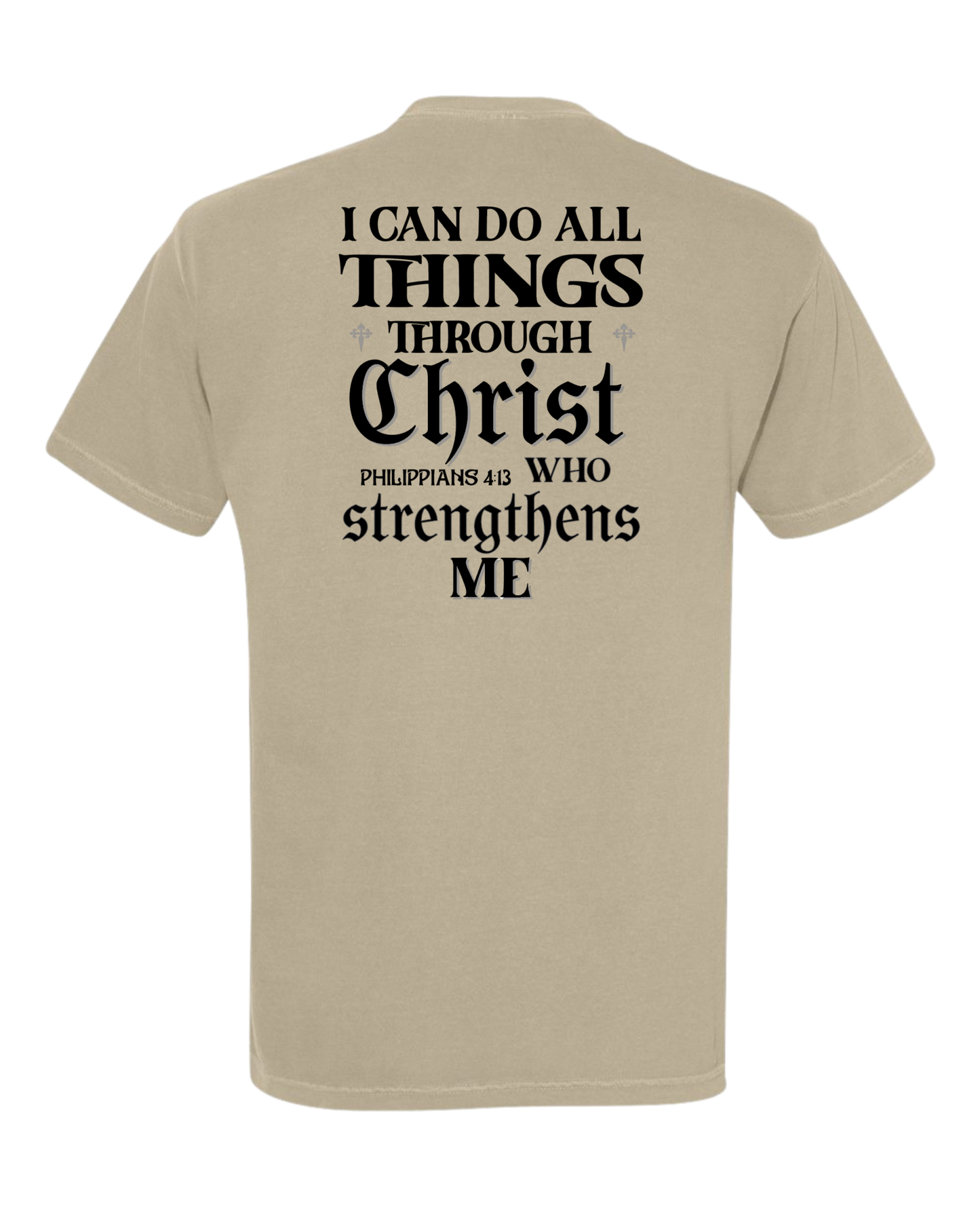 Christian T shirt "All things through Christ"