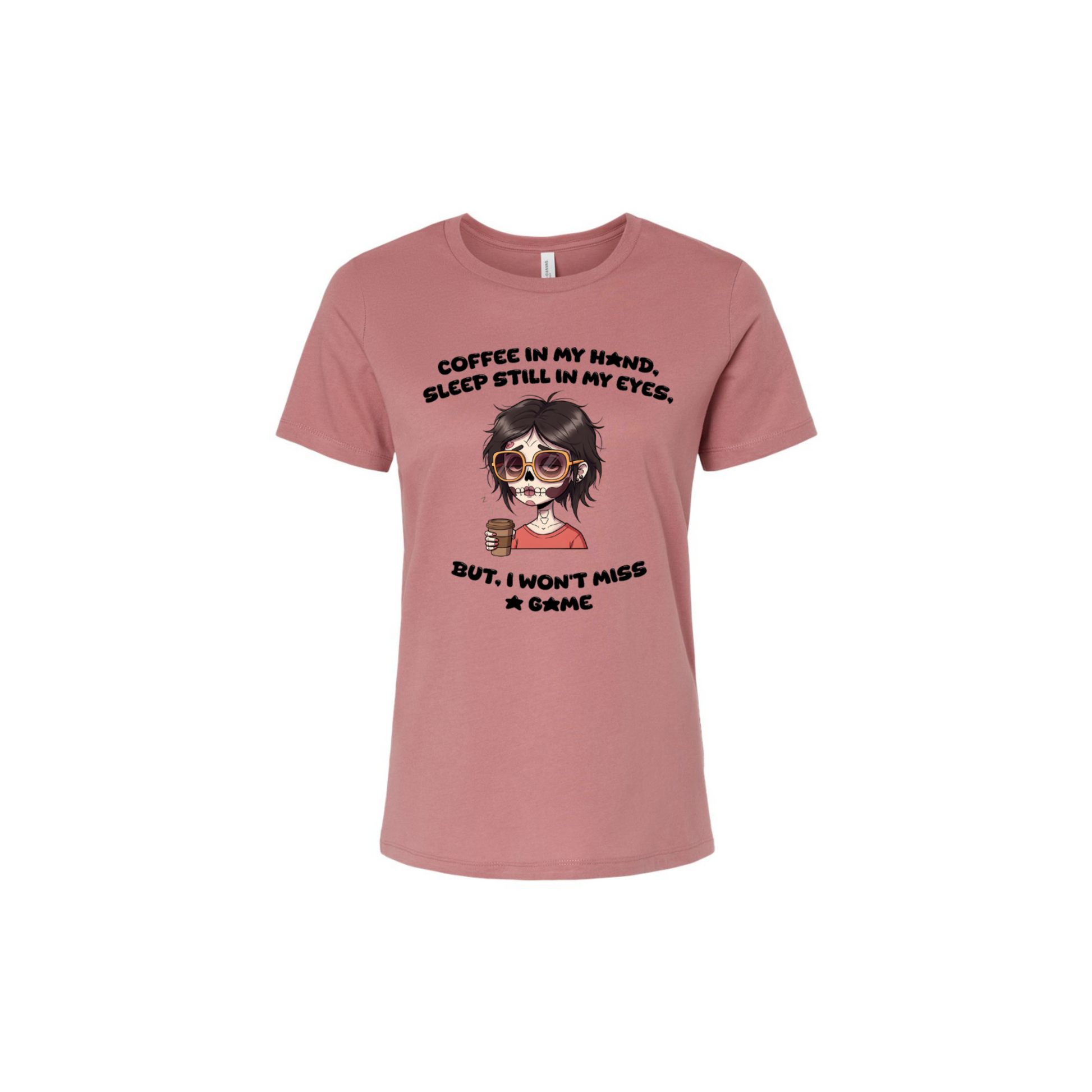 Pink water polo t-shirt with graphic design and text on a white background mom t shirt 
